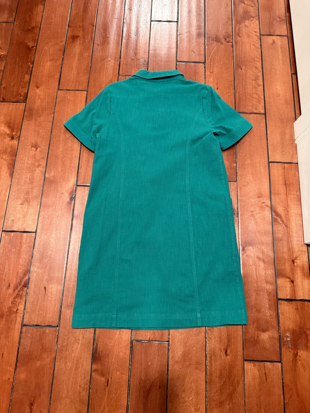 Boden Green Zip Front Collared Short Sleeve Shift Dress 10 L tall - Picture 5 of 5